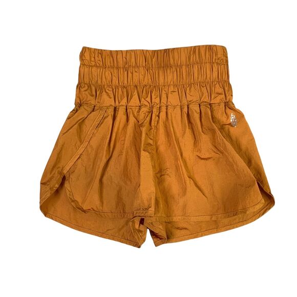 FP Movement Shorts Women XS Saffron Way Home Smocked Waist High Rise Free People - Picture 1 of 13